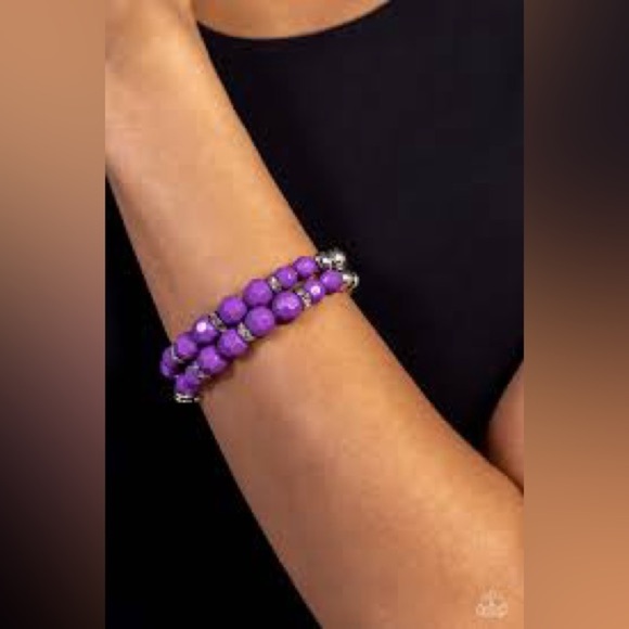 Paparazzi Purple Two by Two Twinkle bracelets - Picture 1 of 4